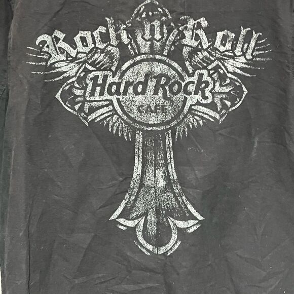 Hard Rock Cafe Authentic Black Zippered And Snaps 100% Cotton Jacket Mens S - Picture 2 of 6
